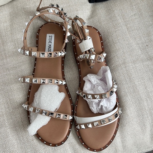 Steve Madden Shoes - Steve Madden Studded Tan Sandals